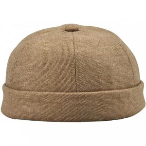 Skullies & Beanies Retro Rolled Cuff Skull Caps Brimless Beanie Hats for Men/Women - A-dark Beige - CR12IDTPOJ3 $11.90