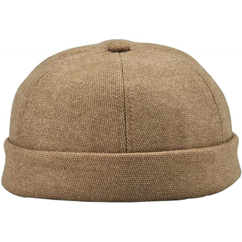 Skullies & Beanies Retro Rolled Cuff Skull Caps Brimless Beanie Hats for Men/Women - A-dark Beige - CR12IDTPOJ3 $11.90