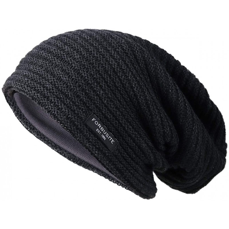 Skullies & Beanies Men Slouch Beanie Knit Long Oversized Skull Cap for Winter Summer N010 - B307-dark Grey - CZ18Y0XTOMK $10.38