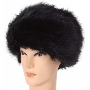 Cold Weather Headbands Faux Mink Fur Russian Style Winter Head-wear - Black Wrap Cap - CV12C4VSG7X $18.72