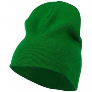 Skullies & Beanies Big Size Superior Cotton Short Knit Beanie - Green - CZ11IH3IA2N $23.07