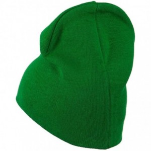 Skullies & Beanies Big Size Superior Cotton Short Knit Beanie - Green - CZ11IH3IA2N $23.07