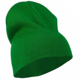 Skullies & Beanies Big Size Superior Cotton Short Knit Beanie - Green - CZ11IH3IA2N $23.07