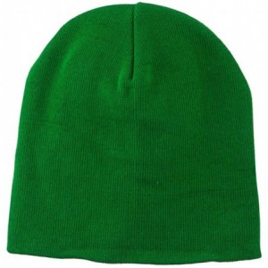 Skullies & Beanies Big Size Superior Cotton Short Knit Beanie - Green - CZ11IH3IA2N $23.07