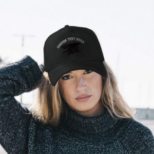 Baseball Caps Custom Baseball Cap Navy Seal Black Logo Embroidery Dad Hats for Men & Women - Forest Green - CI18SDLA54O $20.23