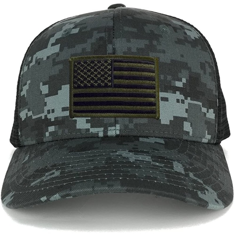Baseball Caps US American Flag Embroidered Patch Adjustable Camo Trucker Cap - NTG-Black - Black Olive Patch - C212N3WQE63 $1...