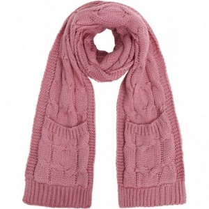 Skullies & Beanies Women Winter Warm Braided Cable Knit Beanie Scarf Set - Pink - C018EL80S20 $30.79