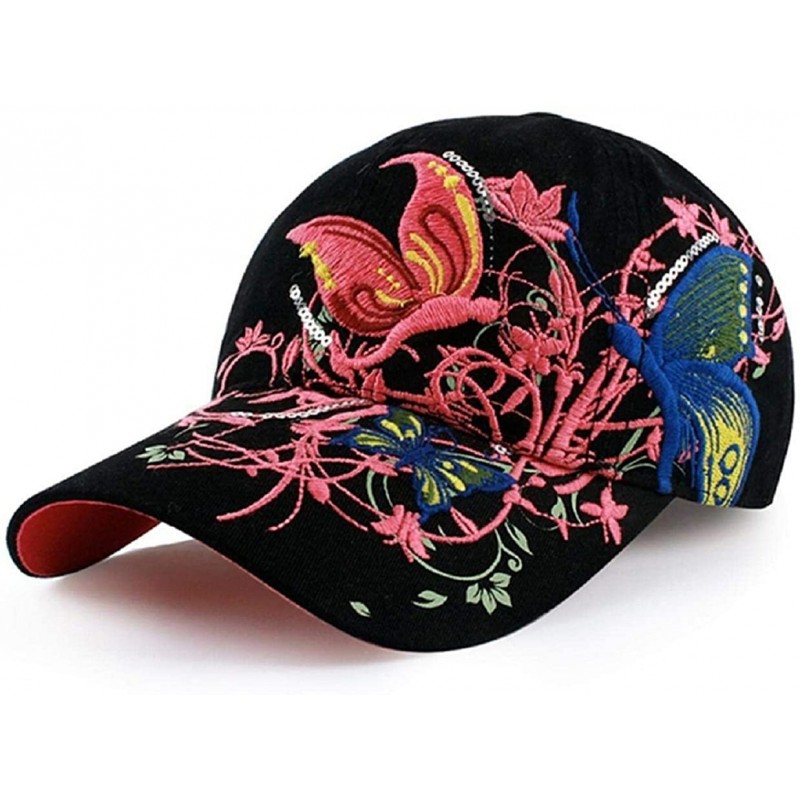 Baseball Caps Floral Snapbacks Hip-hop Hat Flat Peaked Outdoor Sports Baseball Cap Embroidered Baseball Cap Rivet hat - C112G...