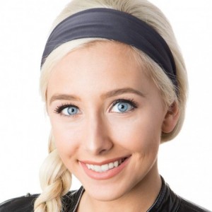 Headbands Adjustable Stretchy Printed Headbands - 5pk Black/Grey/Floral/Charocoal/Grey Xflex - CY197GH8W6Y $20.10