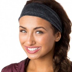 Headbands Adjustable Stretchy Printed Headbands - 5pk Black/Grey/Floral/Charocoal/Grey Xflex - CY197GH8W6Y $20.10