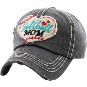 Baseball Caps Dog Mom Hats Mama Bear Bad Hair Day Pink Ribbon and Many More Womens Caps - Softball Mom - Black - CV18O45GE2Z ...