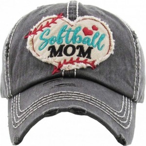 Baseball Caps Dog Mom Hats Mama Bear Bad Hair Day Pink Ribbon and Many More Womens Caps - Softball Mom - Black - CV18O45GE2Z ...