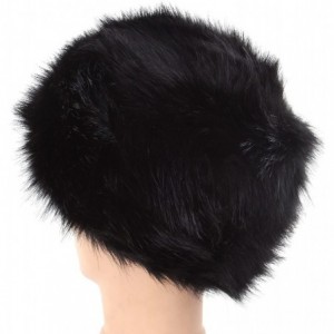 Cold Weather Headbands Faux Mink Fur Russian Style Winter Head-wear - Black Wrap Cap - CV12C4VSG7X $39.78