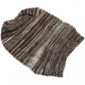 Skullies & Beanies Unisex Beanie Hat Slouchy Knit Cap Skullcap Stripe Baggy Style 1017 - Coffee - CY128ZOVUX5 $9.18