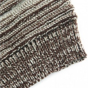 Skullies & Beanies Unisex Beanie Hat Slouchy Knit Cap Skullcap Stripe Baggy Style 1017 - Coffee - CY128ZOVUX5 $9.18