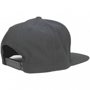 Baseball Caps Flexfit Diamond Embroidered Flat Bill Snapback Cap - Grey With White Thread - CB12I3I1461 $14.16