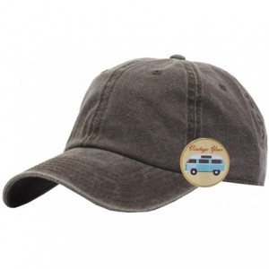 Baseball Caps Vintage Washed Cotton Adjustable Dad Hat Baseball Cap - Brown - C8123FG286V $15.83