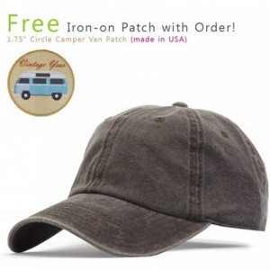 Baseball Caps Vintage Washed Cotton Adjustable Dad Hat Baseball Cap - Brown - C8123FG286V $15.83