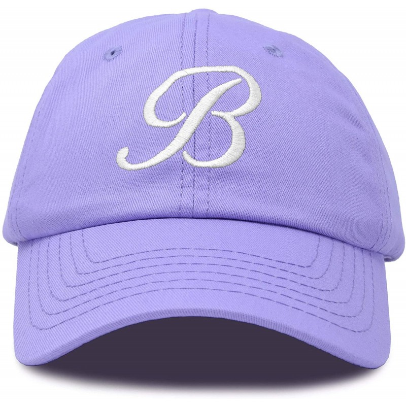 Baseball Caps Initial Hat Letter B Womens Baseball Cap Monogram Cursive Embroidered - Lavender - C518TUQCRDS $9.31