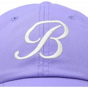 Baseball Caps Initial Hat Letter B Womens Baseball Cap Monogram Cursive Embroidered - Lavender - C518TUQCRDS $9.31