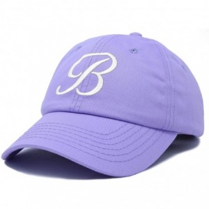 Baseball Caps Initial Hat Letter B Womens Baseball Cap Monogram Cursive Embroidered - Lavender - C518TUQCRDS $9.31