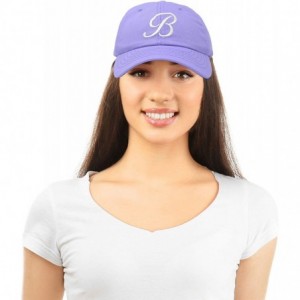 Baseball Caps Initial Hat Letter B Womens Baseball Cap Monogram Cursive Embroidered - Lavender - C518TUQCRDS $9.31