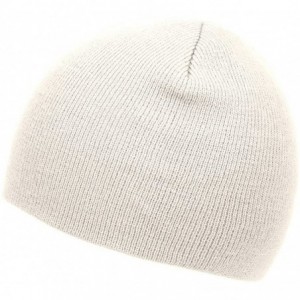 Skullies & Beanies Short Cuffless Beanies - Ivory White - C5112PDHYLZ $11.04