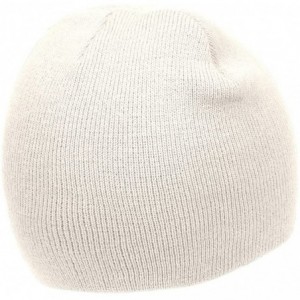 Skullies & Beanies Short Cuffless Beanies - Ivory White - C5112PDHYLZ $11.04