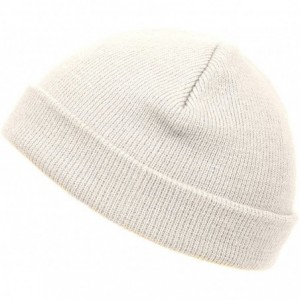 Skullies & Beanies Short Cuffless Beanies - Ivory White - C5112PDHYLZ $11.04