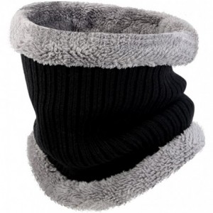 Skullies & Beanies Knit Warm Fleece Lined Skull Cap Beanie Hat - Black With Neck Warmer - CO12O0D0UH7 $10.29