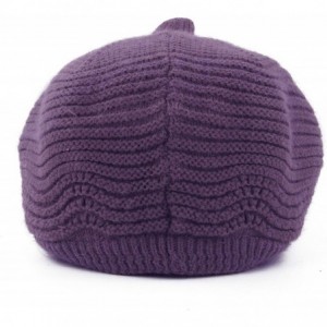 Skullies & Beanies Women's Winter Warm Slouchy Cable Knit Beanie Skull Hat with Visor - A-dark Purple - CK18HK07GGM $12.94