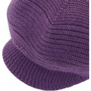 Skullies & Beanies Women's Winter Warm Slouchy Cable Knit Beanie Skull Hat with Visor - A-dark Purple - CK18HK07GGM $12.94