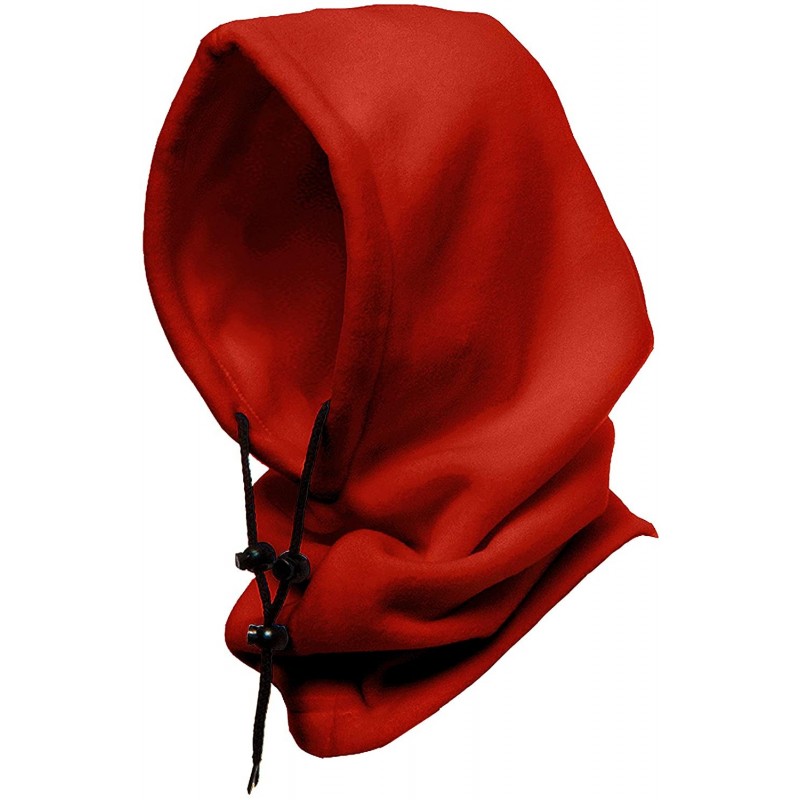 Balaclavas 4 in 1 Full Face Hood for Adults- Fleece Balaclava- Ski Mask Hoodie- Face Fleece Mask - Poppy - CE18ZCETA4C $13.10