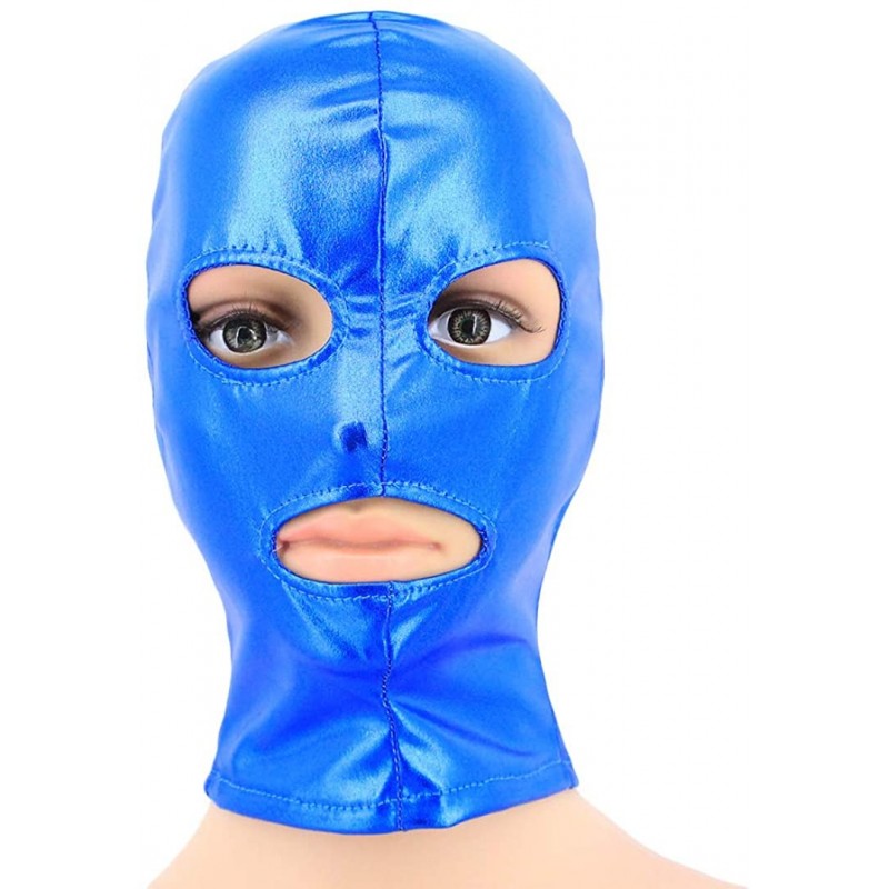 Balaclavas Metallic Cycling Face Neck Mask Hat Ultra Balaclava Hood - Blue - CY18KQI88D4 $11.46