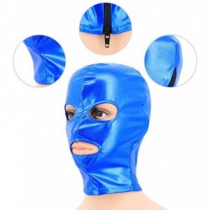 Balaclavas Metallic Cycling Face Neck Mask Hat Ultra Balaclava Hood - Blue - CY18KQI88D4 $11.46