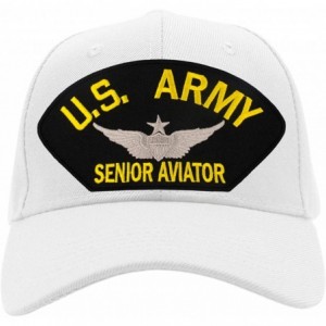 Baseball Caps US Army Senior Aviator Hat/Ballcap Adjustable One Size Fits Most - White - C818IT3079N $27.33