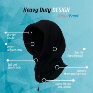 Balaclavas 4 in 1 Full Face Hood for Adults- Fleece Balaclava- Ski Mask Hoodie- Face Fleece Mask - Poppy - CE18ZCETA4C $13.10