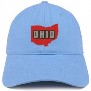 Baseball Caps Ohio State Embroidered Unstructured Cotton Dad Hat - Carolina Blue - CM18SDCH020 $19.60