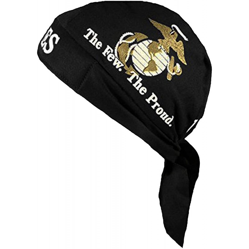 Skullies & Beanies US Marine Doo Rag Skull Cap Bandana Head Wrap Dorag with Sweatband- includes a Bumper Sticker - C912C1V5JT...