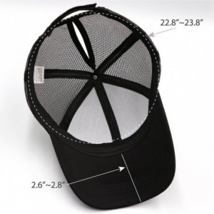 Baseball Caps Ponytail High Buns Ponycaps Baseball Adjustable - 2 Pack Black+glitter Black - C618Q5DLM92 $19.01