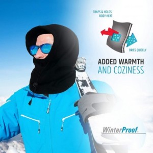 Balaclavas 4 in 1 Full Face Hood for Adults- Fleece Balaclava- Ski Mask Hoodie- Face Fleece Mask - Poppy - CE18ZCETA4C $13.10