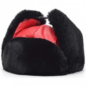 Bomber Hats Faux Fur Earflap Winter Hat for Men Women Russian Trapper Soviet Ushanka Bomber Hat - Red2 - CY19203YHRM $20.41