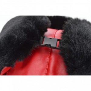 Bomber Hats Faux Fur Earflap Winter Hat for Men Women Russian Trapper Soviet Ushanka Bomber Hat - Red2 - CY19203YHRM $20.41