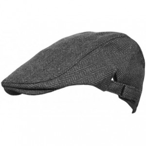 Newsboy Caps Mens Classic English Tweed Flat Cap - Grey Herringbone-a - CM11KGSVAID $10.02