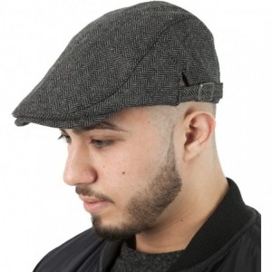 Newsboy Caps Mens Classic English Tweed Flat Cap - Grey Herringbone-a - CM11KGSVAID $10.02