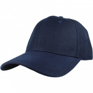 Baseball Caps Plain Baseball Cap Adjustable Back Strap 3 PC - Navy - CL18C5MO3WH $10.38