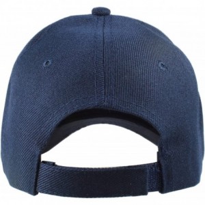 Baseball Caps Plain Baseball Cap Adjustable Back Strap 3 PC - Navy - CL18C5MO3WH $10.38