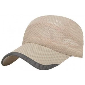 Baseball Caps Men Summer Travel Sea Beach Mesh Quick-Dry Long Brim Baseball Sun Hat Cap Visor - Biege - C312DKJM4Y9 $9.29