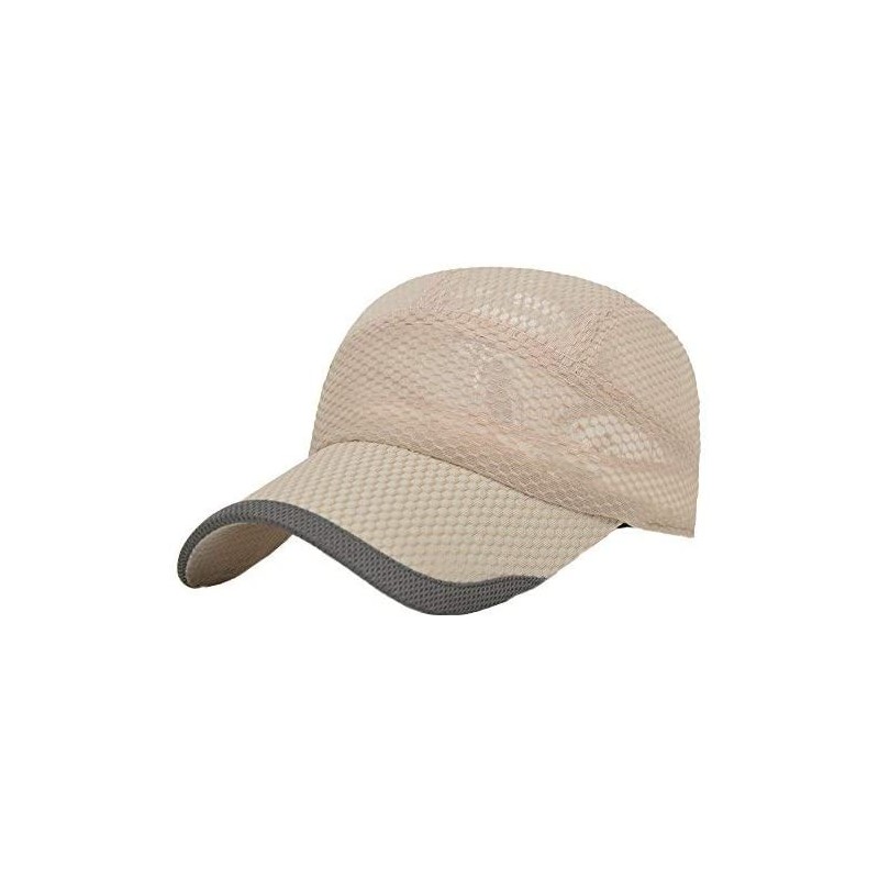 Baseball Caps Men Summer Travel Sea Beach Mesh Quick-Dry Long Brim Baseball Sun Hat Cap Visor - Biege - C312DKJM4Y9 $9.29