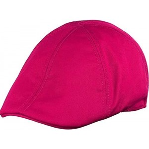 Newsboy Caps Mens 6pannel Duck Bill Curved Ivy Drivers Hat One Size(Elastic Band Closure) - Hot Pink - CJ196UCGDDZ $11.01